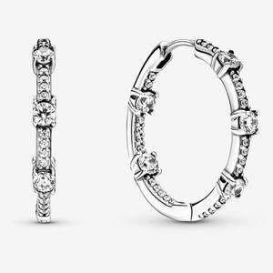 Sparkling Pavé Bars Hoop Earrings pandora